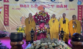 Ảnh Ban trị sự Giáo hội Phật giáo huyện tổ chức lễ Phật đản – Phật lịch 2568, dương lịch 2024.
